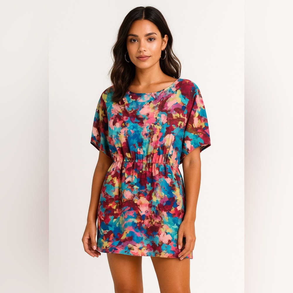 Presley Skye Multicolor Silk Dress Sz. L